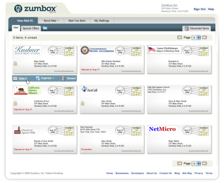 zumbox paperless mail