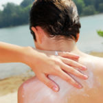 Applying sunscreen