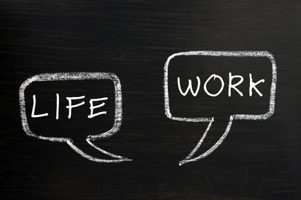 Two speech bubbles for life and work